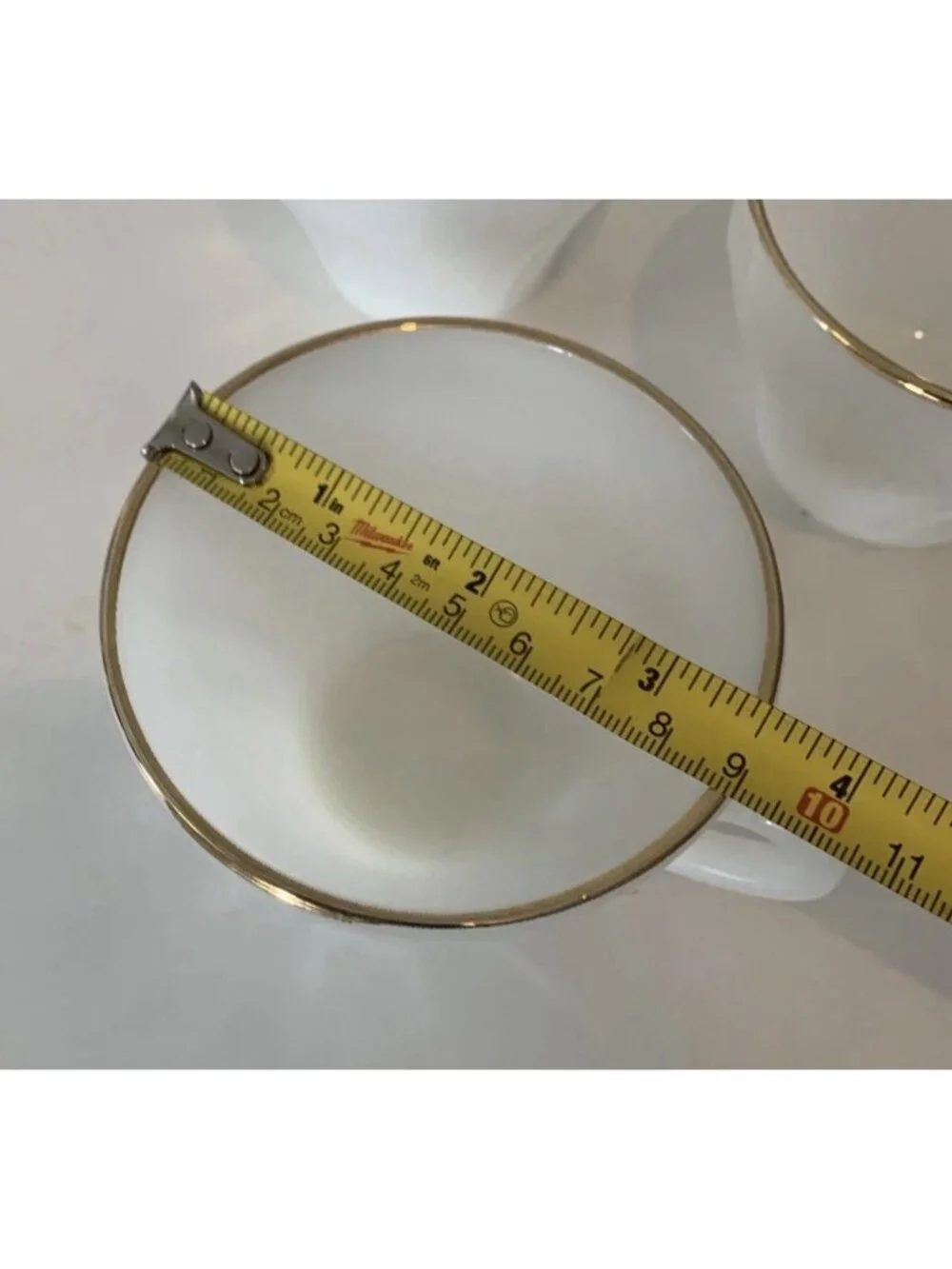 Vintage Anchor Hocking Fire King Gold Rim Scallop Swirl Coffee/Tea Cups Lot 6